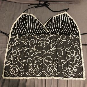 🖤GORGEOUS B/W BEADED TOP!!🖤